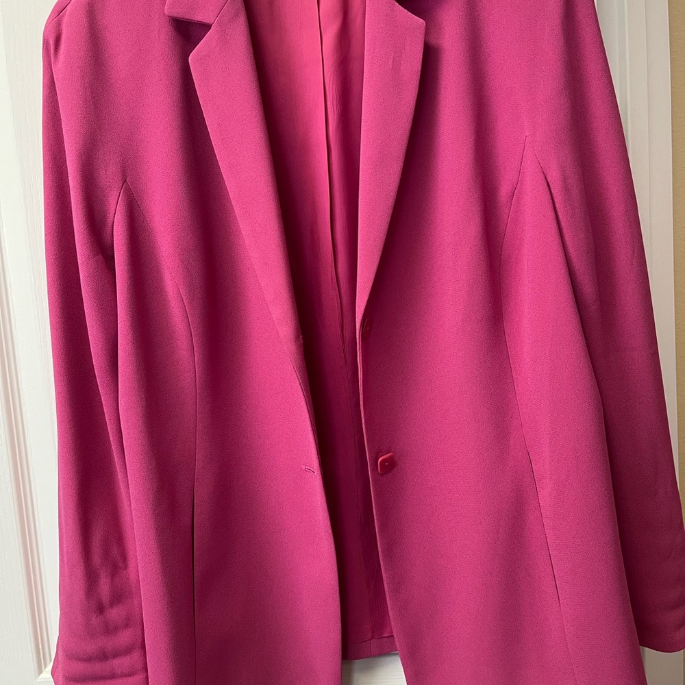 Ganni Pink Blazer Structured Suit Jacket